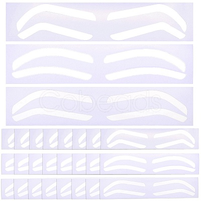 24Pcs 3 Styles Plastic Eyebrow Tattoo Practice Skin AJEW-CP0009-58A-1