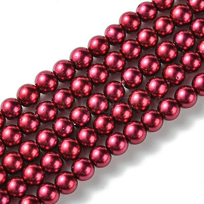 Eco-Friendly Dyed Glass Pearl Beads Strands HY-A008-5mm-RB084-1