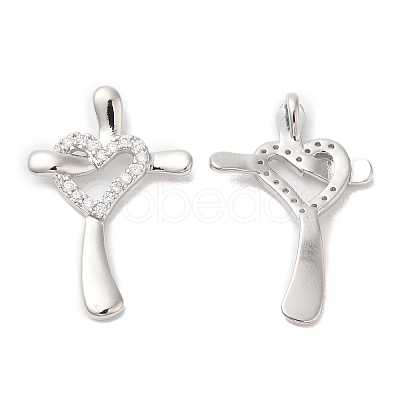 Brass & Cubic Zirconia Pendants KK-G468-43P-1