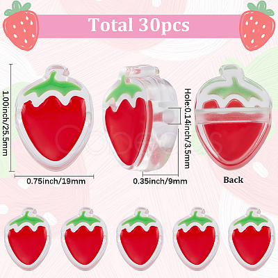 30Pcs Transparent Enamel Acrylic Beads TACR-SC0001-43-1