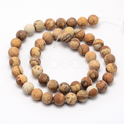 Natural Picture Jasper Beads Strands X-G-D686-8mm-1