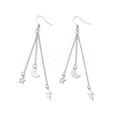 304 Stainless Steel Dangle Earrings EJEW-JE06576-1