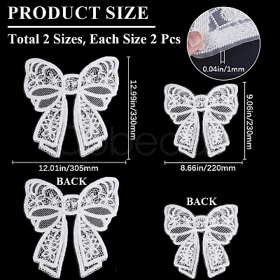 4Pcs 2 Styles Polyester Embroidery Iron on Clothing Patches PATC-GF0001-51A-1