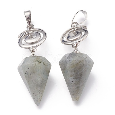 Natural Labradorite Pendants G-O194-02-1