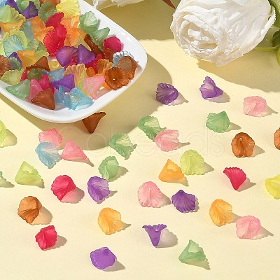 Transparent Acrylic Flower Beads X-PL622M-1