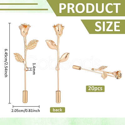 20Pcs Zinc Alloy Brooch Pins JEWB-PH0001-83G-1