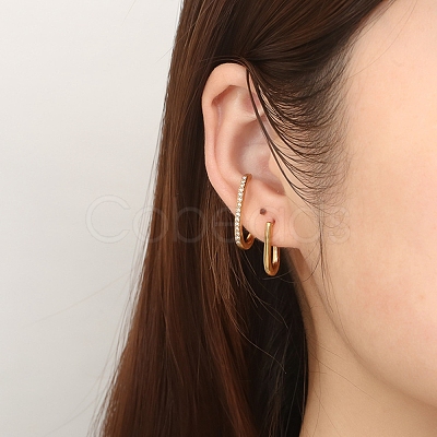 304 Stainless Steel Micro Pave Clear Cubic Zirconia Stud Earrings EJEW-G368-02G-1