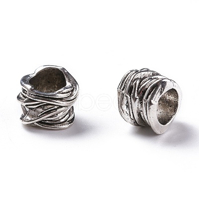 Tibetan Style Alloy Tube Barrel Beads TIBEB-LF11253YKG-AS-LF-1