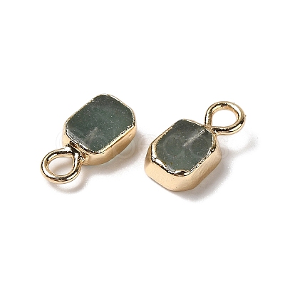 Natural Green Aventurine Rectangle Charms G-Q169-07G-05-1