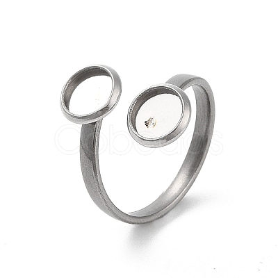 Non-Tarnish 304 Stainless Steel Open Cuff Ring Findings STAS-E124-05A-P-1