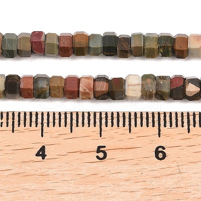 Natural Polychrome Jasper/Picasso Stone/Picasso Jasper Beads Strands G-G345-C24-2x4mm-1