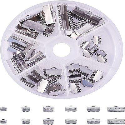 304 Stainless Steel Ribbon Crimp Ends STAS-PH0018-25P-1