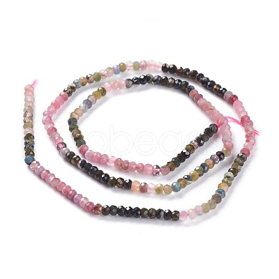 Natural Multicolor Tourmaline Beads Strands G-A026-C08-1