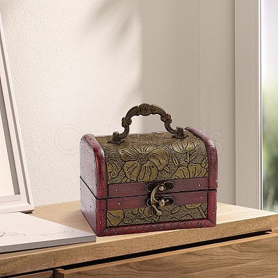 CutHollow 1Pc Vintage Wooden Jewelry Box AJEW-CL0001-12B-1