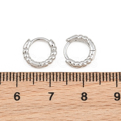 Brass Huggie Hoop Earrings KK-CBA8324-18E-P-1