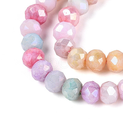 Anti-Tarnish Electroplate Rondelle Glass Beads Strands EGLA-T021-4mm-17-11-1