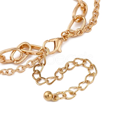 Alloy 2 Layer Bowknot Pendant Necklaces for Women NJEW-U013-01G-01-1