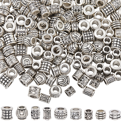 180Pcs 9 Styles Tibetan Style Alloy Beads TIBEB-PA0001-05-1