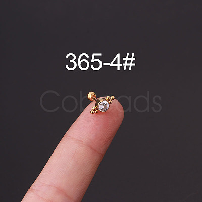 316L Surgical Stainless Steel Micro Pave Clear Cubic Zirconia Cartilage Earrings WG35966-04-1