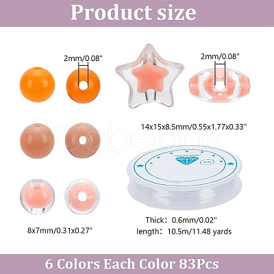 DIY Acrylic Star & Round Beads Bracelet Making Kits DIY-AR0004-20-1