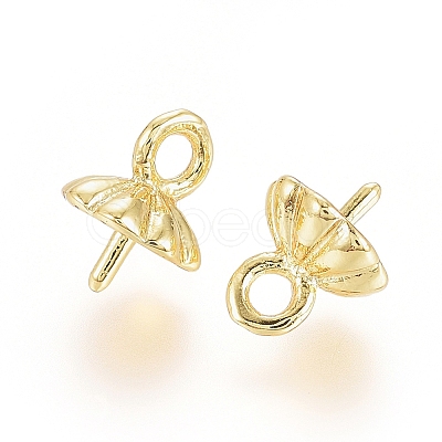 Brass Peg Bails Pendants X-KK-G389-31G-1