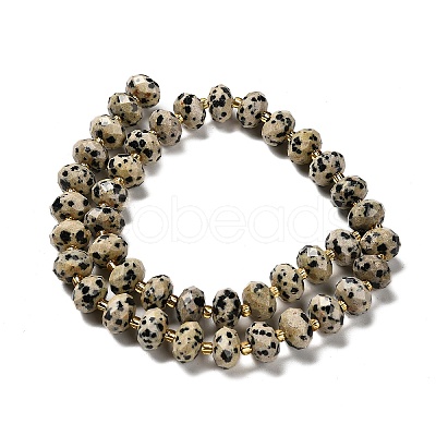 Natural Dalmatian Jasper Beads Strands G-P573-A63-10x6mm-1