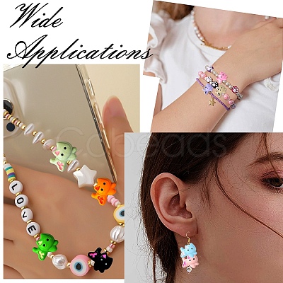 18Pcs 9 Colors Baking Paint Zinc Alloy Beads FIND-YW0011-32-1