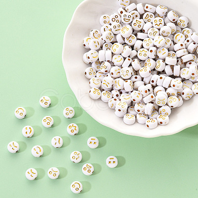Opaque White Acrylic Beads MACR-YW0001-21A-1