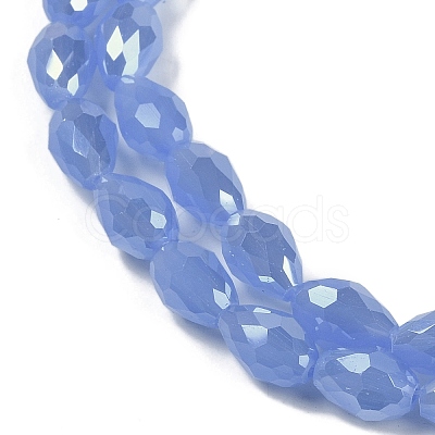 Opaque Solid Color Electroplate Glass Beads Strands EGLA-N013-J10mm-B06-1