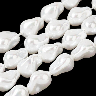 Electroplate Opaque Glass Imitation Pearl Beads Strands EGLA-H113-08A-1