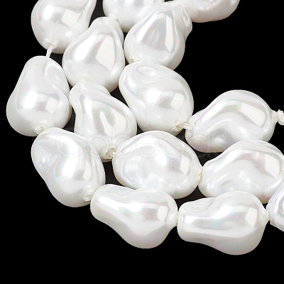 Electroplate Opaque Glass Imitation Pearl Beads Strands EGLA-H113-08A-1