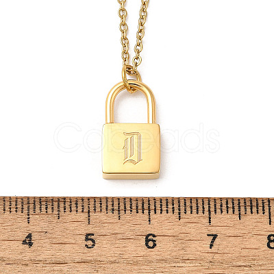 304 Stainless Steel Rolo Chain Pendant Necklaces NJEW-S444-01G-04-1