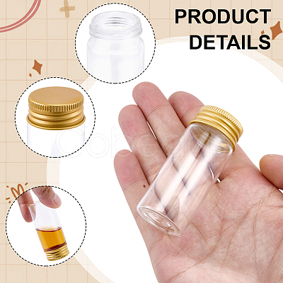 20Pcs Clear Glass Bottles Bead Containers CON-AR0001-16C-1