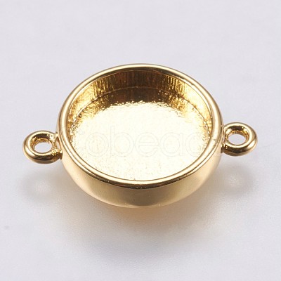 Brass Cabochon Connector Settings KK-E749-08G-1