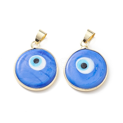 Handmade Evil Eye Lampwork Pendants LAMP-F031-02G-06-1