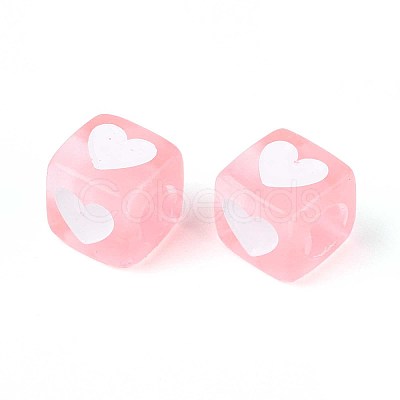 Spray Painted Transparent Acrylic Beads OACR-N140-02E-1