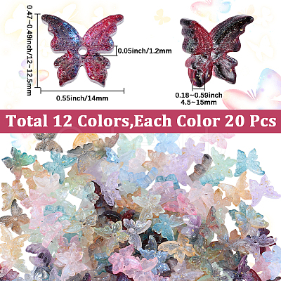 240Pcs 12 Colors Glass Beads DGLA-SC0001-04-1