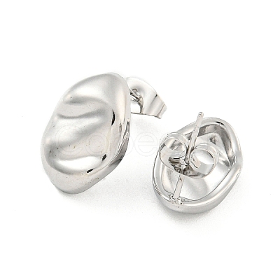 Non-Tarnish Oval 304 Stainless Steel Ear Studs EJEW-L290-016P-1