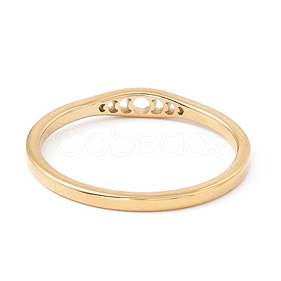 201 Stainless Steel Moon Phase Finger Ring for Women RJEW-A006-06G-1-1