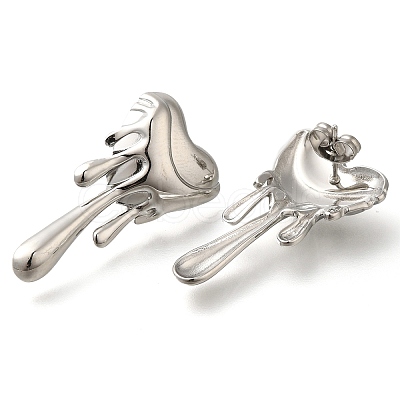 304 Stainless Steel Heart Stud Earrings EJEW-I312-12P-1