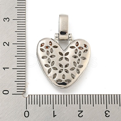 Brass Micro Pave Clear Cubic Zirconia Pendants KK-B099-01P-V-1