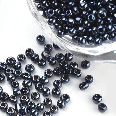 Plated Glass Seed Beads SEED-Q025-2mm-B01-1