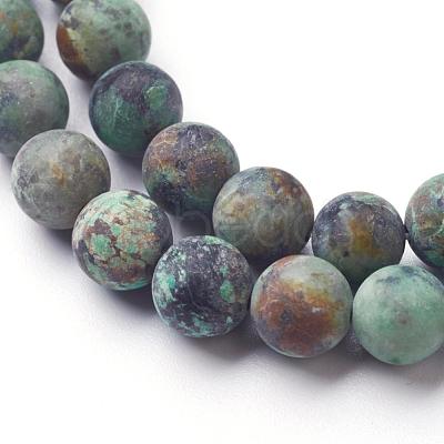 Natural African Turquoise(Jasper) Bead Strands G-G957-25-8mm-1