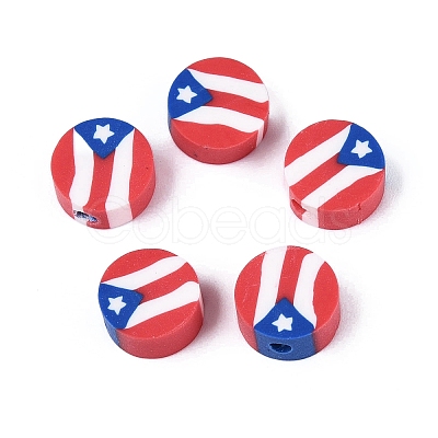 Independence Day Handmade Polymer Clay Beads CLAY-Q253-12A-1