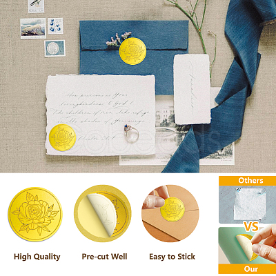 15 Sheets Gold Foil Paper Picture Stickers STIC-WH0025-007-1