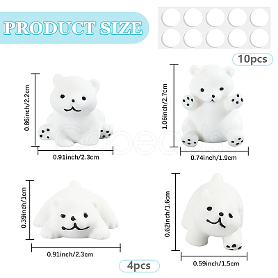 Cute Resin Mini Bear Dashboard Ornament AJEW-CN0003-13-1