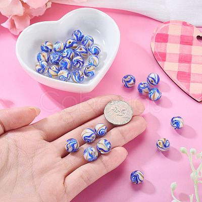 30Pcs Handmade Gold Sand Lampwork Beads LAMP-TA0002-37B-1