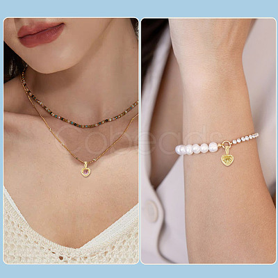 7Pcs 7 Colors Brass with Cubic Zirconia Charms KK-TA0008-37-1