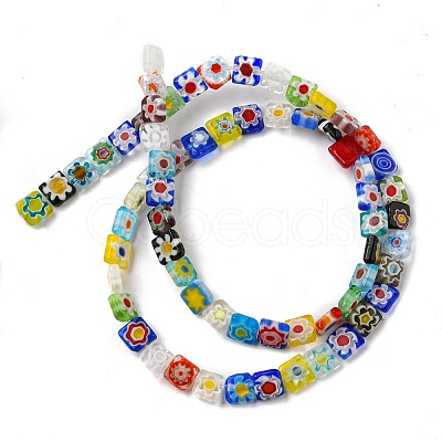 Handmade Millefiori Glass Bead Strands LAMP-J039-6mm-M-1