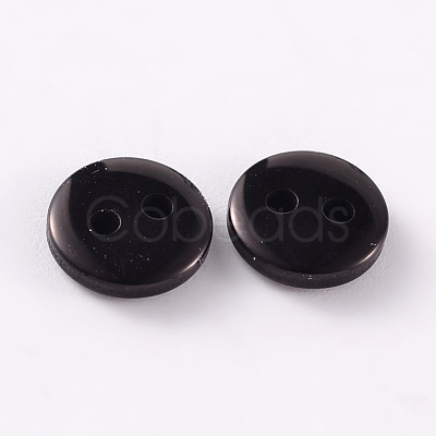 2-Hole Flat Round Resin Sewing Buttons for Costume Design BUTT-E119-20L-13-1
